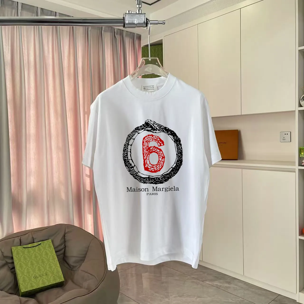 MM 6 2025 New Arrival logo 300g t Same Style Size：S M L XL XXL ：Black White Pink Gray